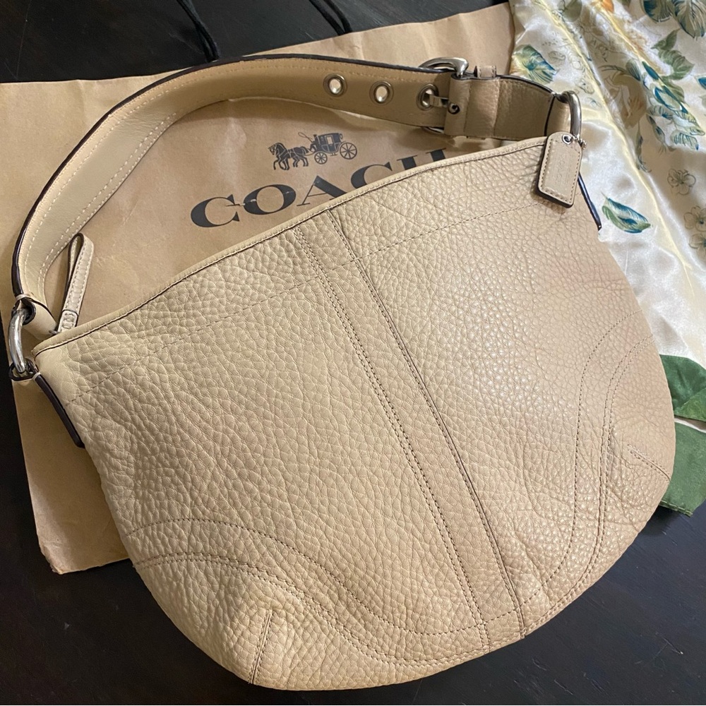Coach Tan Leather Shoulder Bag
